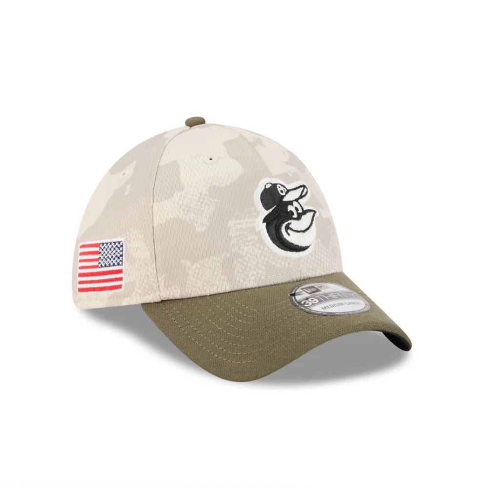 NWT New Era Men's Baltimore Orioles Armed Forces Day 39THIRTY Stretch Fit Hat
